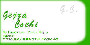 gejza csehi business card